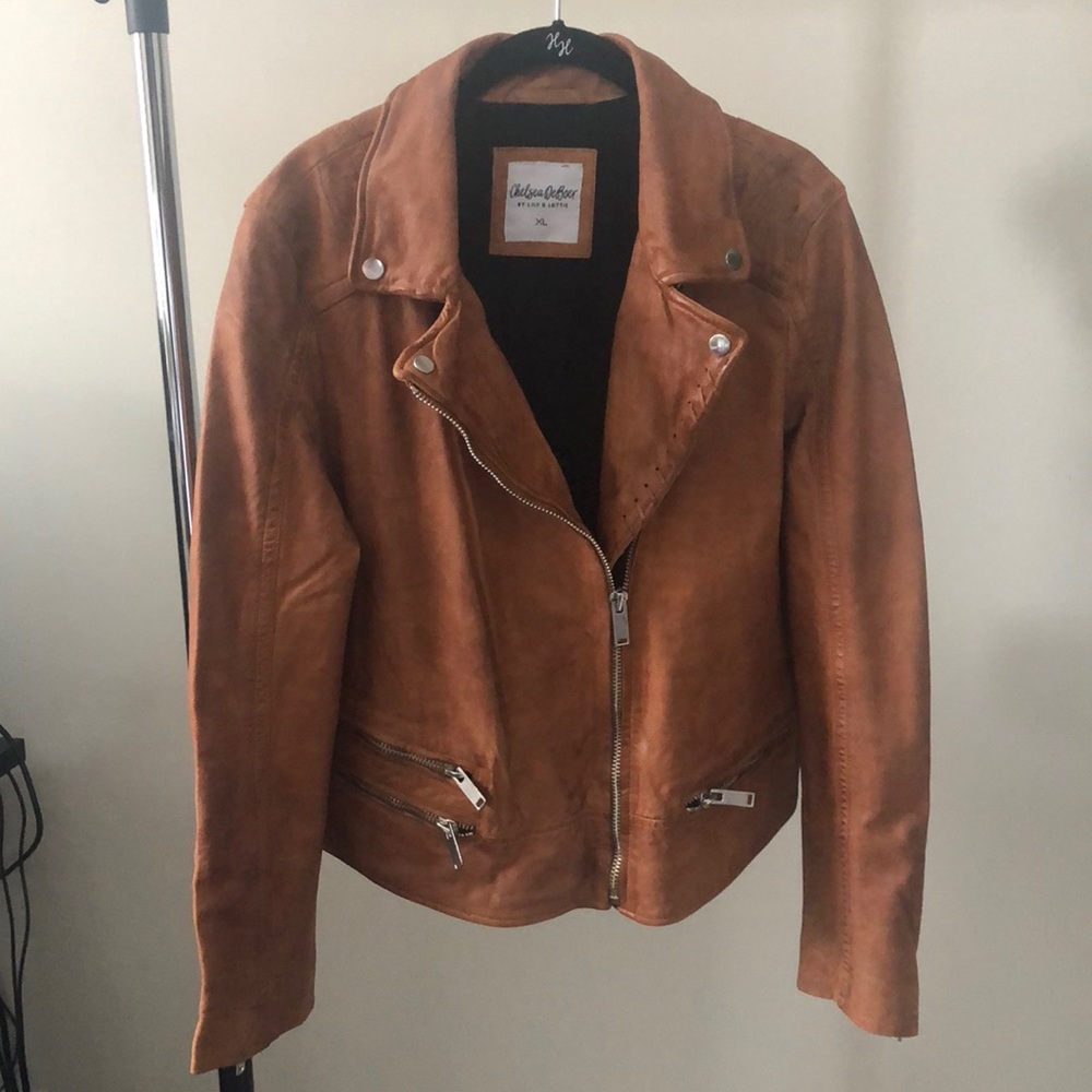 Chelsea DeBoer by Lily & Lottie  Women's Tan Leather Jacket
